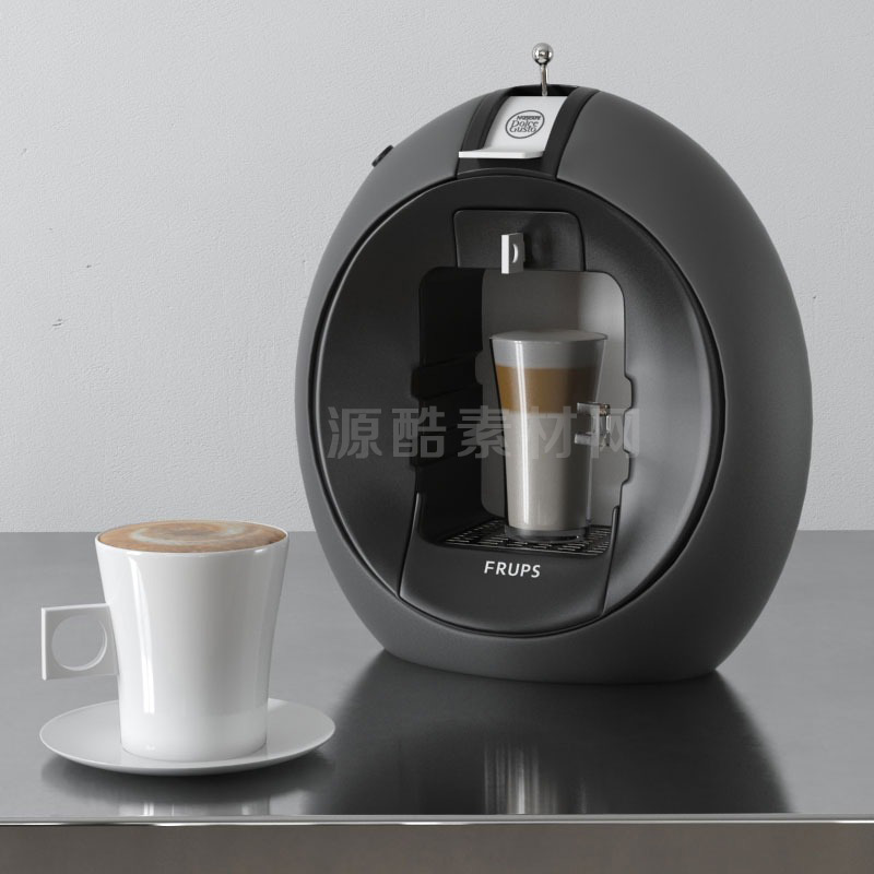 C4D模型-咖啡机模型咖啡杯模型