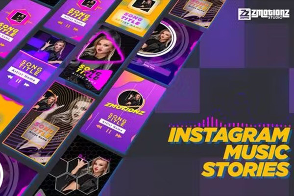 AE模板-竖屏可视化音乐播放器动画模板 Instagram Music Visualizer