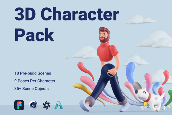 C4D模型-高品质的3D人物角色模型素材包 3D Character Pack
