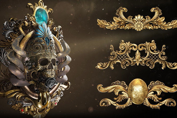 50组装饰花纹模型雕饰模型雕花3D模型 Noya 50 Professional Ornament 3d Models