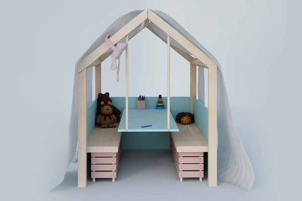 C4D模型-儿童作业卓模型桌子3D模型