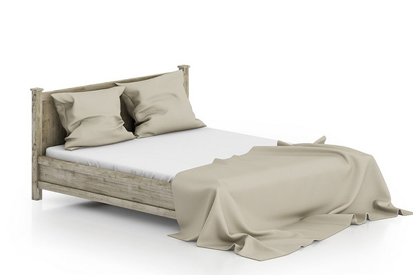 C4D模型-双人床模型枕头模型