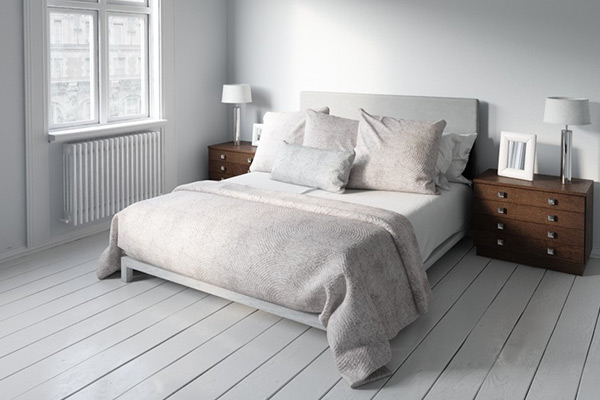 C4D模型-卧室床模型床头柜模型台灯模型