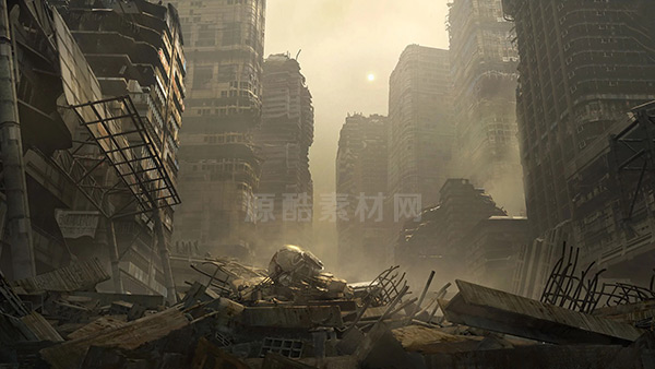 末日城市建筑废墟模型楼房倒塌模型建筑3D模型 KitBash3D Warzone