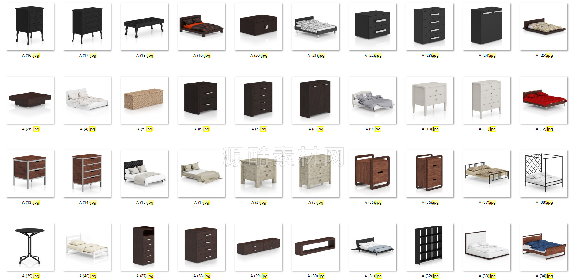 C4D模型-40个卧室床模型柜子模型家具模型合集下载