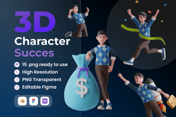 15个人物动作3D素材Blender模型素材