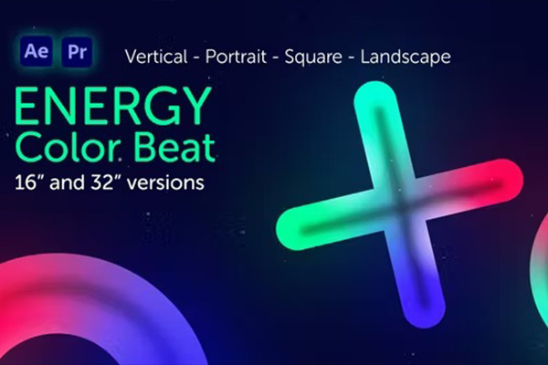 AE/PR模板-动感快闪节奏文字标题展示片头 Energy Color Beat