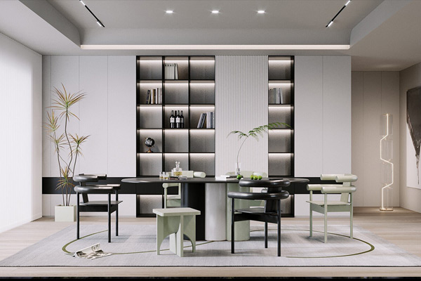 C4D工程-现代餐厅场景CR工程餐厅模型室内场景模型