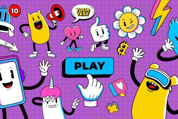 AE模板-动漫卡通角色图标标题气泡箭头图形元素动画 Cartoon Titles And Animations