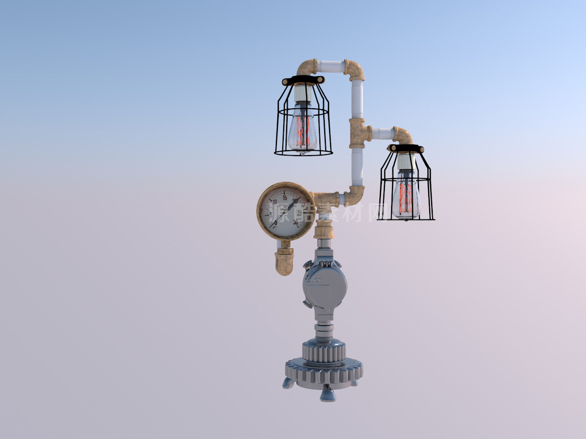 C4D模型-水管台灯模型电器模型