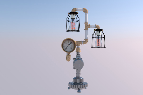 C4D模型-水管台灯模型电器模型