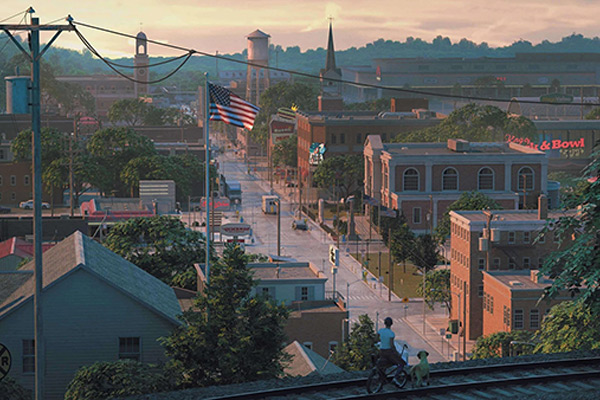 美国小镇模型美国城市郊区小镇3D模型kitbash3d Americana