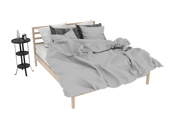 C4D模型-双人床模型被子模型枕头模型