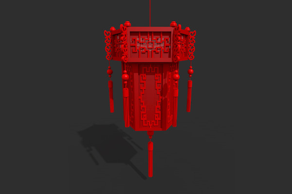 C4D模型-中国宫灯模型传统花灯模型