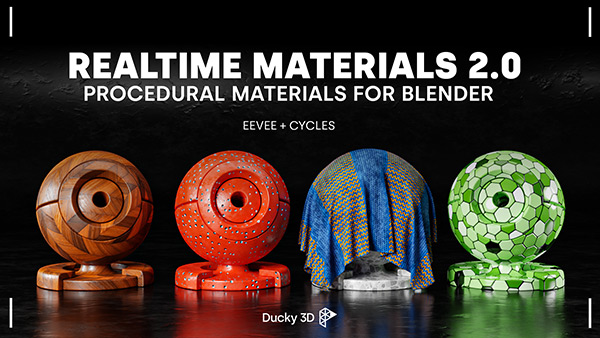 Blender插件-270种真实程序纹理材质预设 Realtime Materials v2.1.5