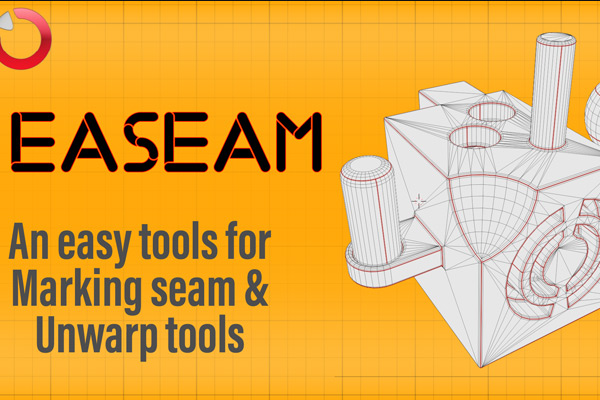 Blender插件-一键标记缝合边自动展UV标记接缝 Easeam V0.0.4