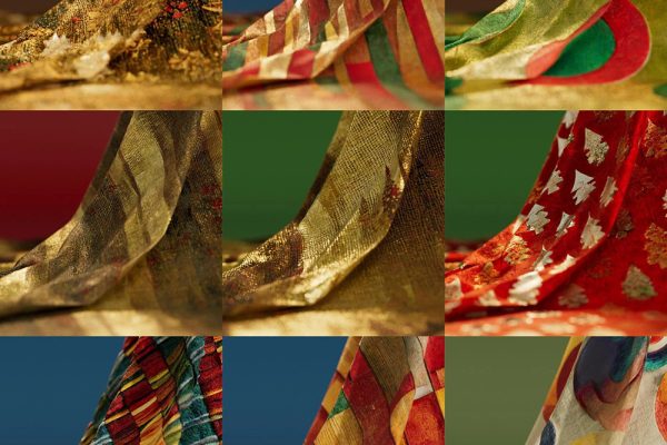 9个圣诞节面料布料RS材质球Redshift布料贴图