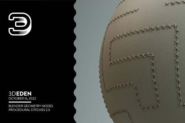 Blender插件-针线缝合效果插件预设 Geometry Nodes Procedural Stitches