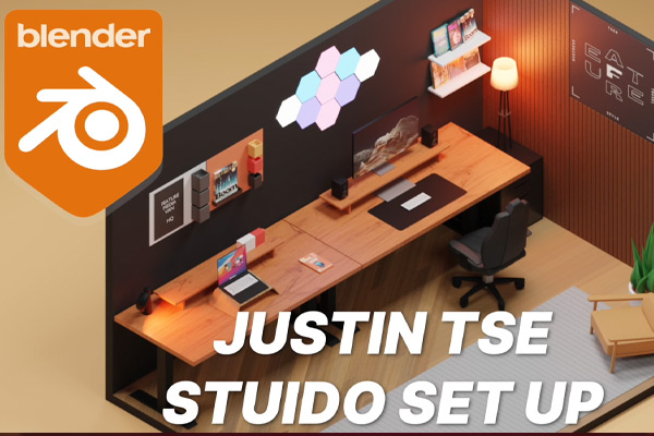 Blender教程-3D房间工作室小屋场景建模渲染含中英双语字幕Learn Blender 3D: Create Studio Room