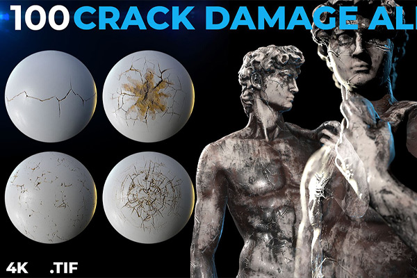 100个裂缝贴图裂纹贴图 Alpha Vol.2