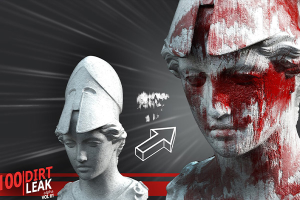 100张污迹破旧贴图污渍贴图污垢贴图Dirt Leak Alpha – Vol.01