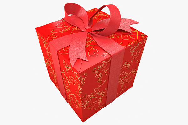 C4D红色礼品盒模型礼物包装盒模型-C4D模型下载