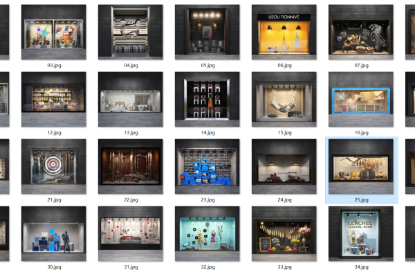 36个C4D橱窗模型商品展示柜模型-C4D模型下载
