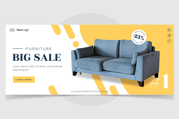 家具电商Banner海报模板Ai矢量设计素材