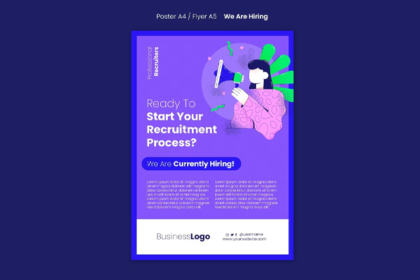 企业招聘广告海报模板PSD设计素材