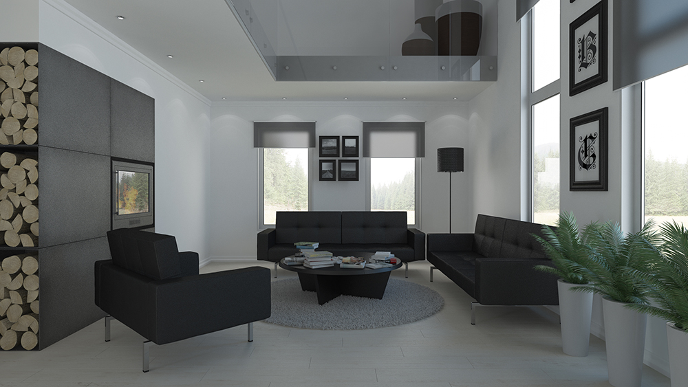 C4D工程-超精细的客厅室内场景Vray渲染工程客厅模型
