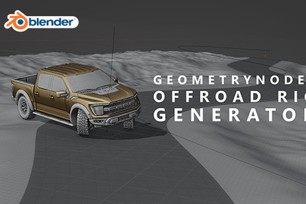 Blender汽车场景绑定预设 Blenderesse Offroad Rig Generator V04