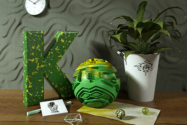 C4D工程-OC室内艺术摆件植物场景工程植物模型盆栽模型