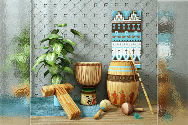 C4D工程-OC室内摆件场景工程植物模型盆栽模型