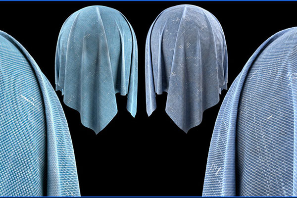 贴图材质-30个4K牛仔布料PBR纹理贴图纹理贴图磨损牛仔布料贴图