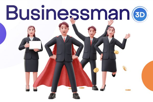 有用且独特的卡通商人3D角色模型素材下载