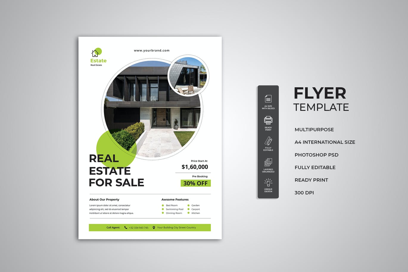 房地产促销宣传单设计素材 Real Estate Flyer
