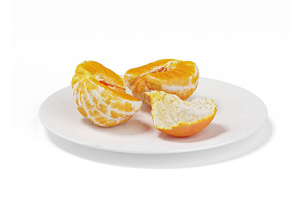 C4D水果模型-桔子橘子模型剥开的橘子模型