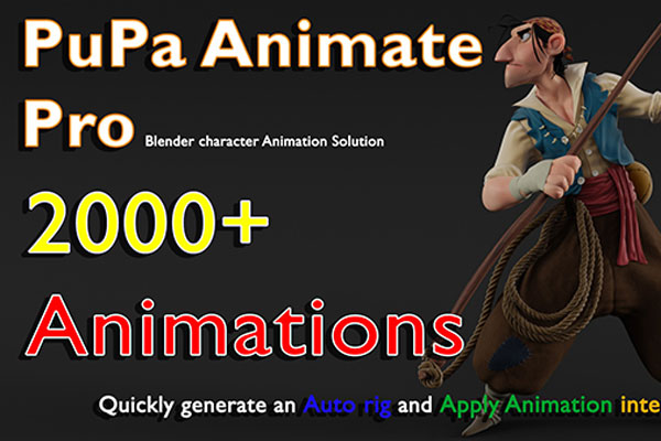 Blender插件-三维角色绑定动画预设库 Pupa Animate Pro V1.4.2