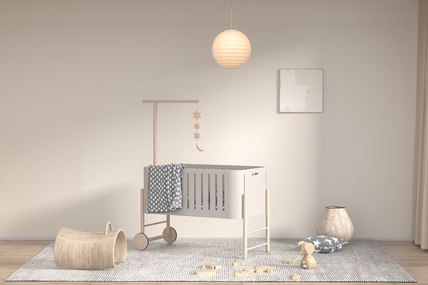 C4D工程-OC婴儿床场景工程婴儿车模型