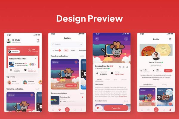 NFT市场收藏App应用程序 UI 套件 NFT Market Collection Apps UI Kits