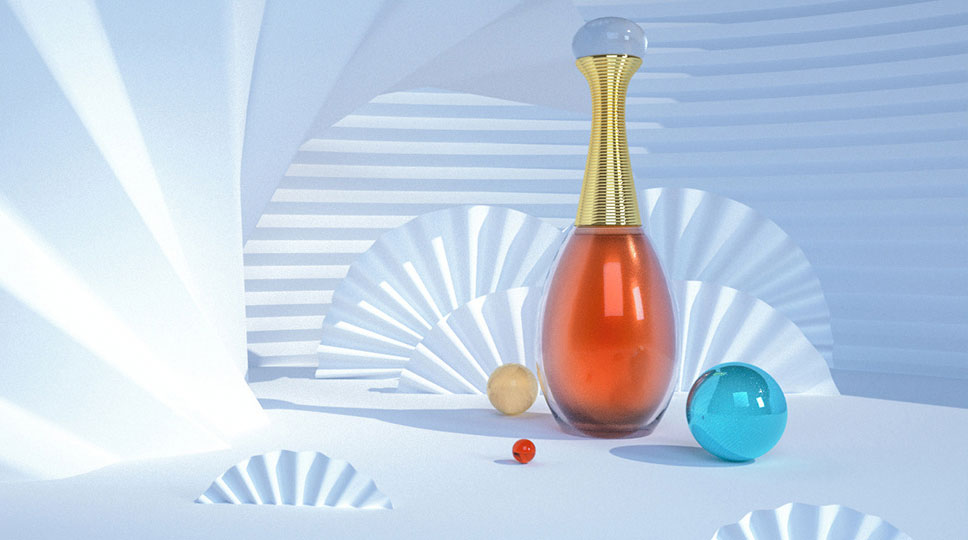 C4D工程-迪奥香水产品场景OC渲染工程香水瓶模型