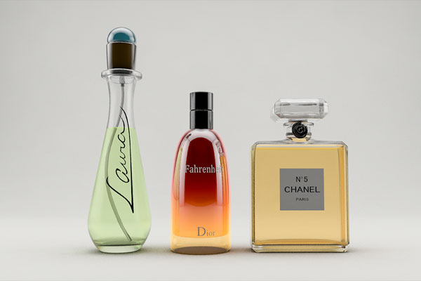 C4D模型-3个香水瓶子模型素材下载