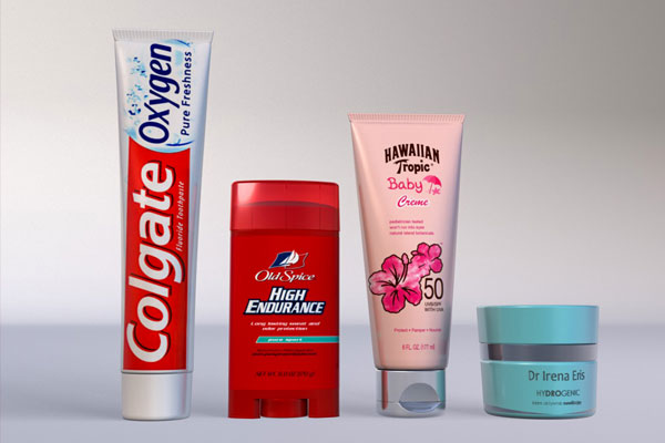 C4D模型-牙膏护手霜模型化妆品模型下载