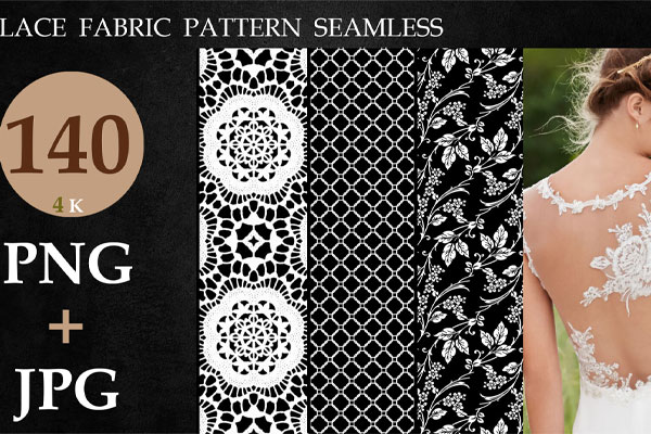 140款蕾丝织物图案无缝贴图花边贴图花纹贴图