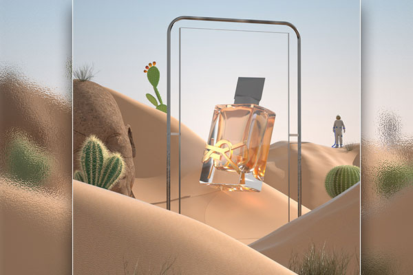 C4D工程-Octane沙漠香水场景渲染工程香水模型