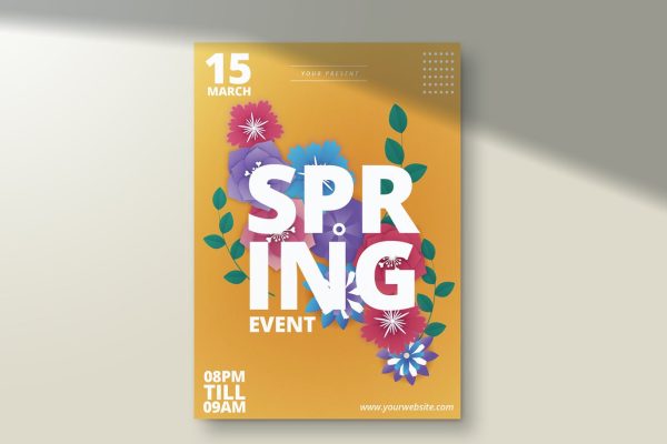 春季活动传单海报模板素材下载 Spring Event Flyer Template Ver. 1