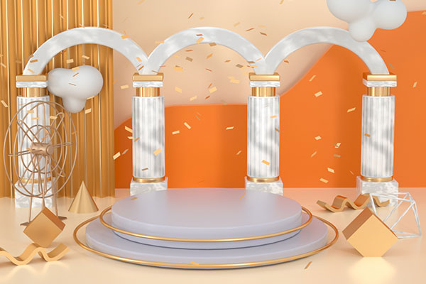 C4D工程-OC电商产品背景场景渲染工程产品台模型素材