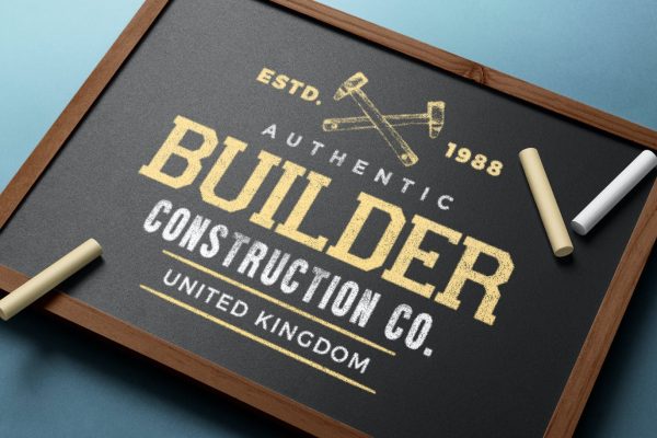 粉笔黑板标志Logo样机素材 Chalk Board Logo Mockup