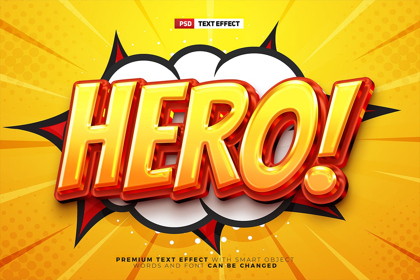 漫画英雄3D文字PSD样式效果 Comic Hero 3D Text Effect