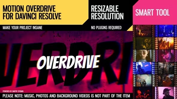 达芬奇模板-创意动感视频定格摇晃特效预设 Motion Overdrive for DaVinci Resolve